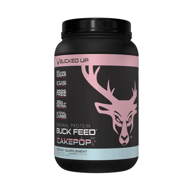 Bucked Up Buck Feed Cakepop Whey Protein Powder, 25g of Protein, 30 servings