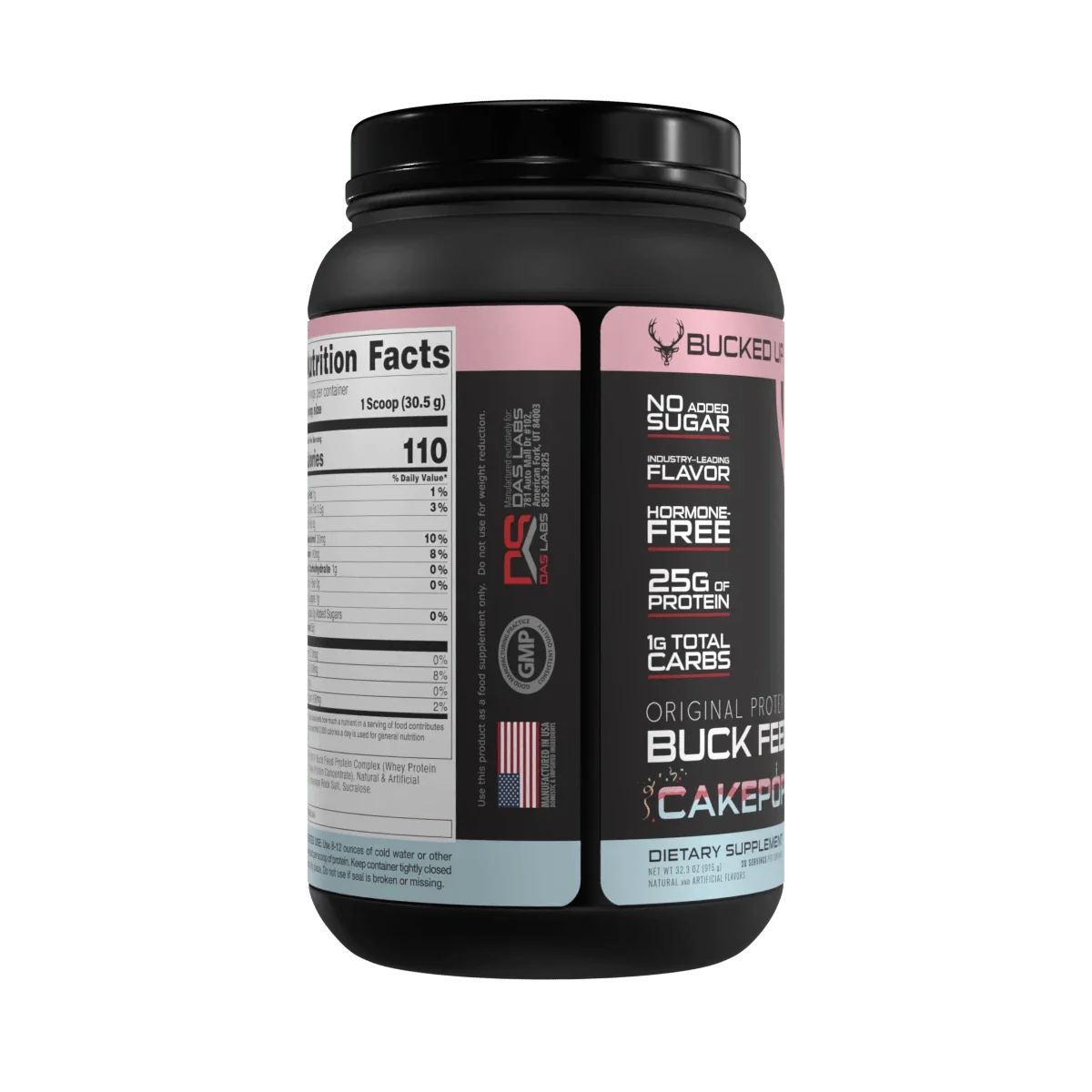 Bucked Up Buck Feed Cakepop Whey Protein Powder, 25g of Protein, 30 servings