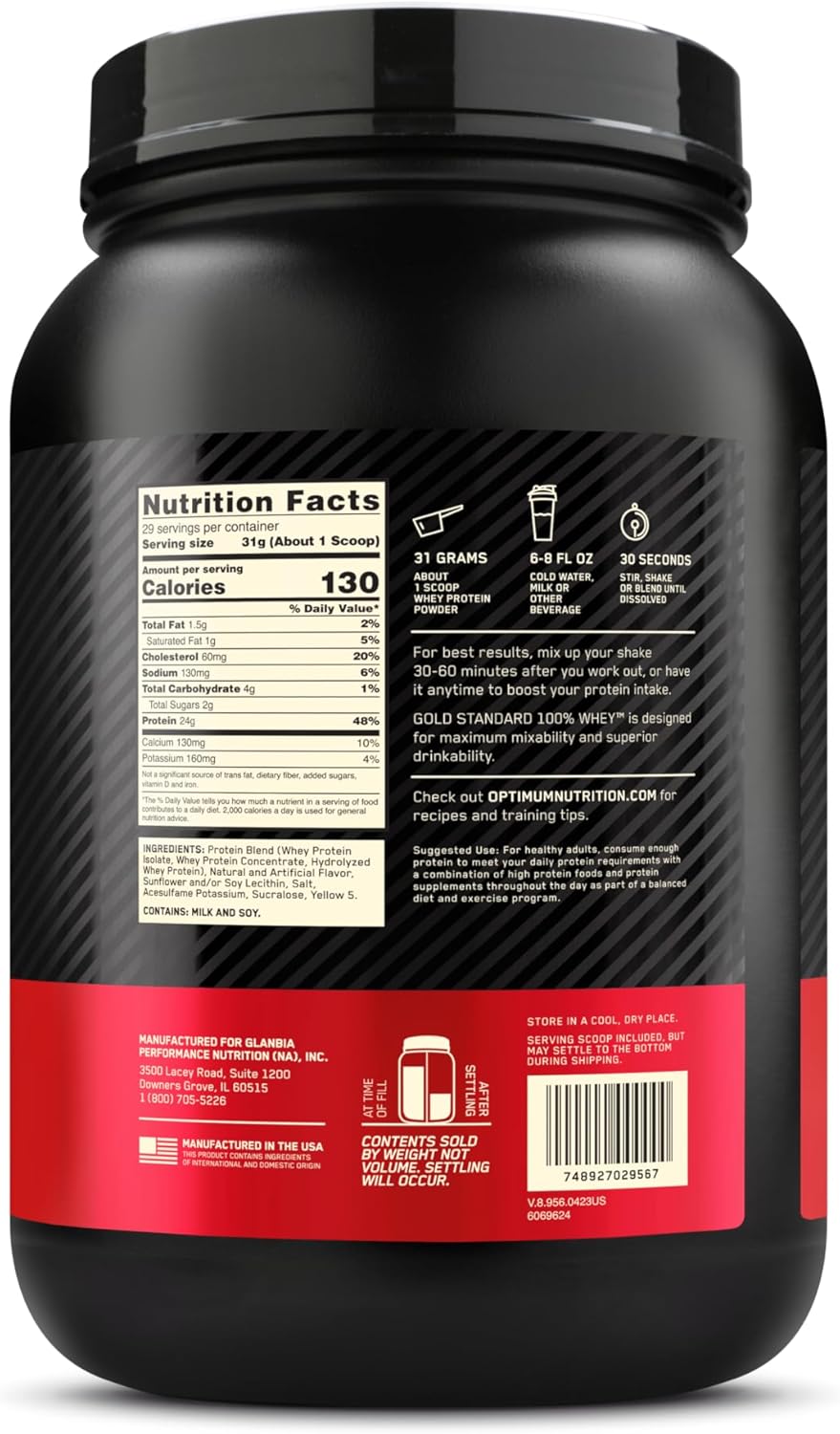 Optimum Nutrition Gold Standard® 100% Whey, Banana Cream, 2 lbs