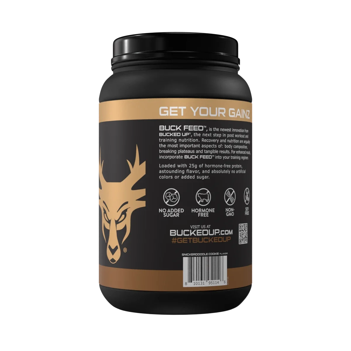 Bucked Up Buck Feed Snickerdoodle Whey Protein Powder, 25g of Protein, 30 servings