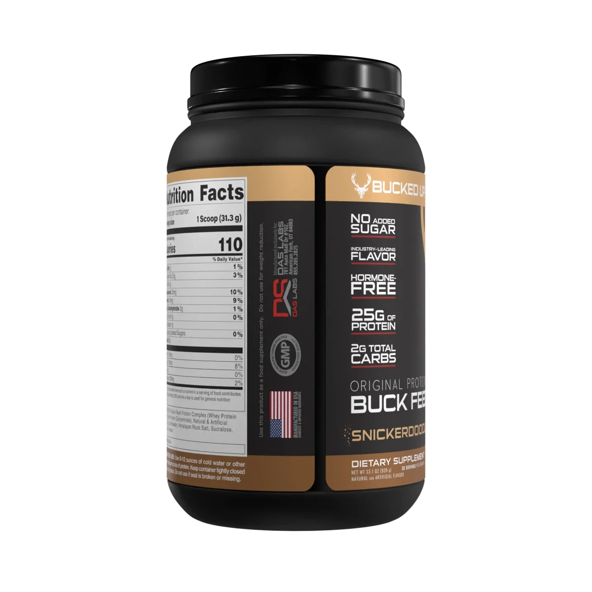 Bucked Up Buck Feed Snickerdoodle Whey Protein Powder, 25g of Protein, 30 servings